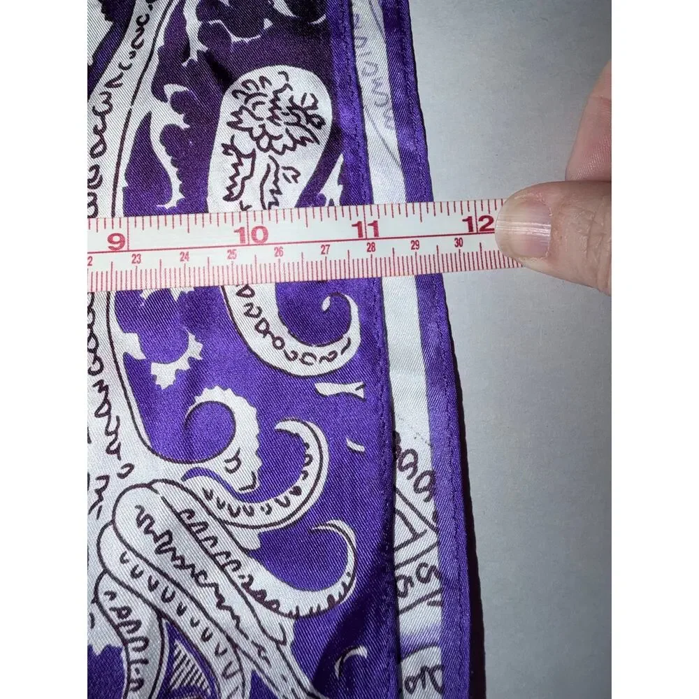 Adrienne landau purple paisley rectangle scarf silk floral print